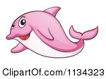 Cartoon Of A Pink Dolphin Royalty Free Vector Clipart By Iimages