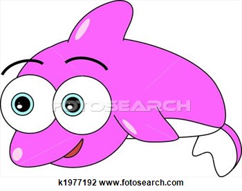 Clip Art   Cute Pink Dolphin  Fotosearch   Search Clipart