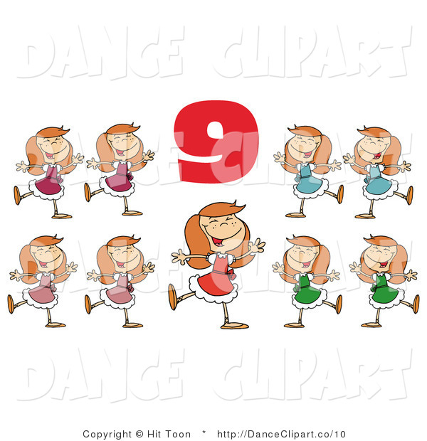 Clip Art Of 9 Ladies Dancing By Hit Toon    10
