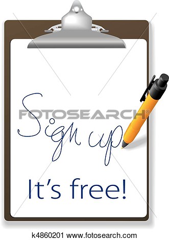 Clipart   Sign Up Free Clipboard Pen Website Icon  Fotosearch   Search    