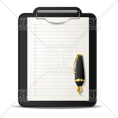 Clipboard And Ink Pen Over Download Royalty Free Vector Clipart  Eps