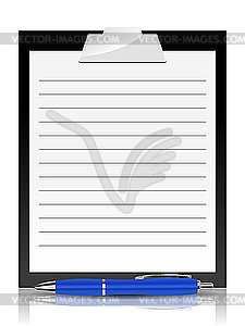 Clipboard With Pen   Vector Clipart