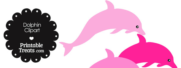 Dolphin Clipart In Shades Of Pink