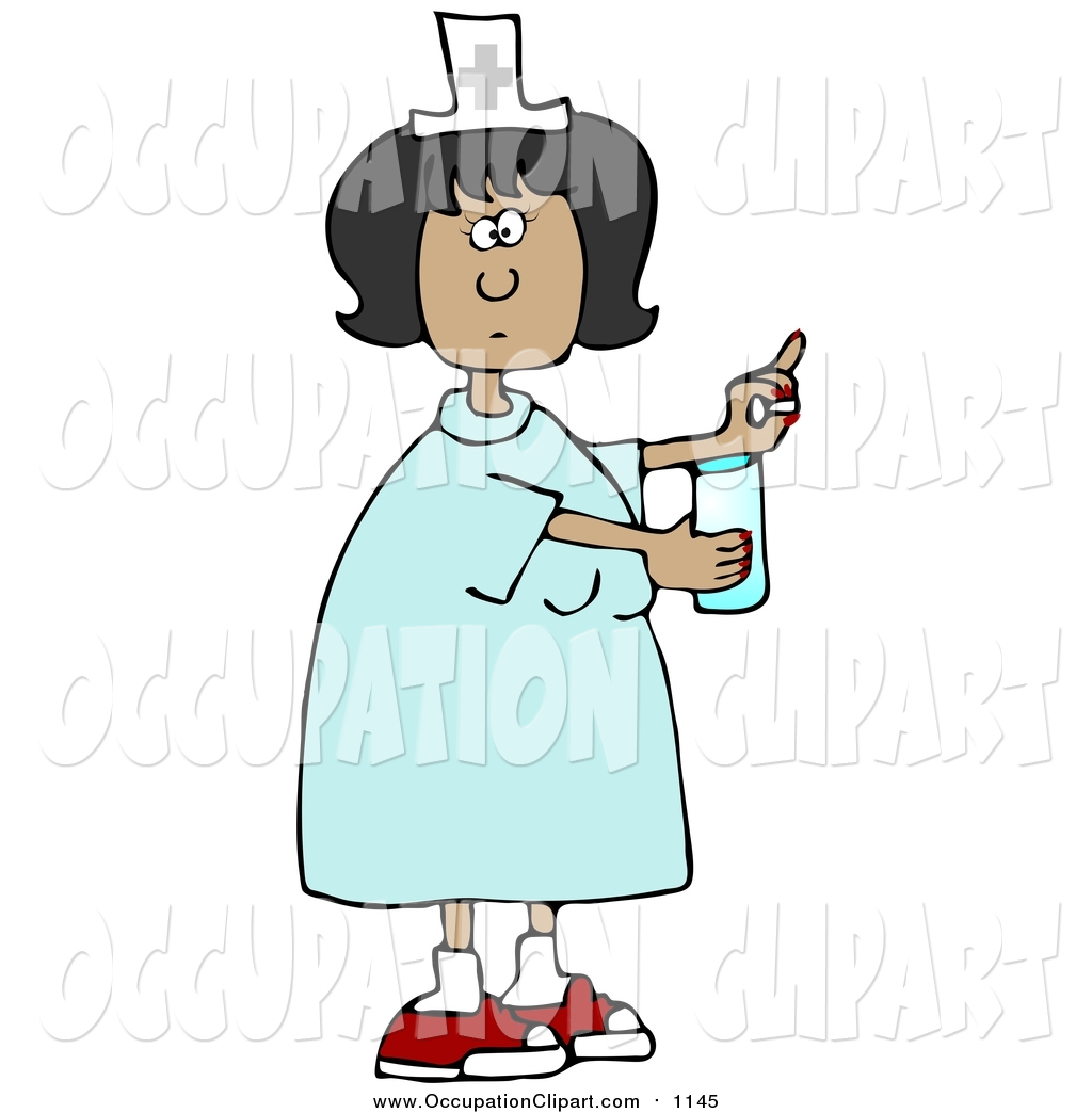 Dress Holding A Glass Of Water And A Pill For A Patient In A Hospital