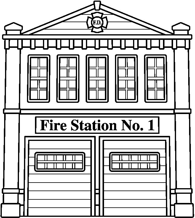 Fire Station Bw Bmp 658 738 Pixels   Party  Fire Truck Birthday   Pin