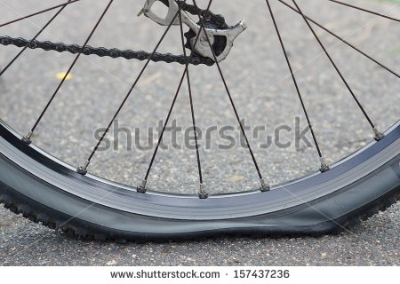 Flat Bike Tire Clipart Bicycle Flat Tire On Road