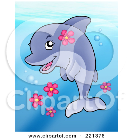 Free  Rf  Clipart Illustration Of A Cute Female Dolphin With Pink