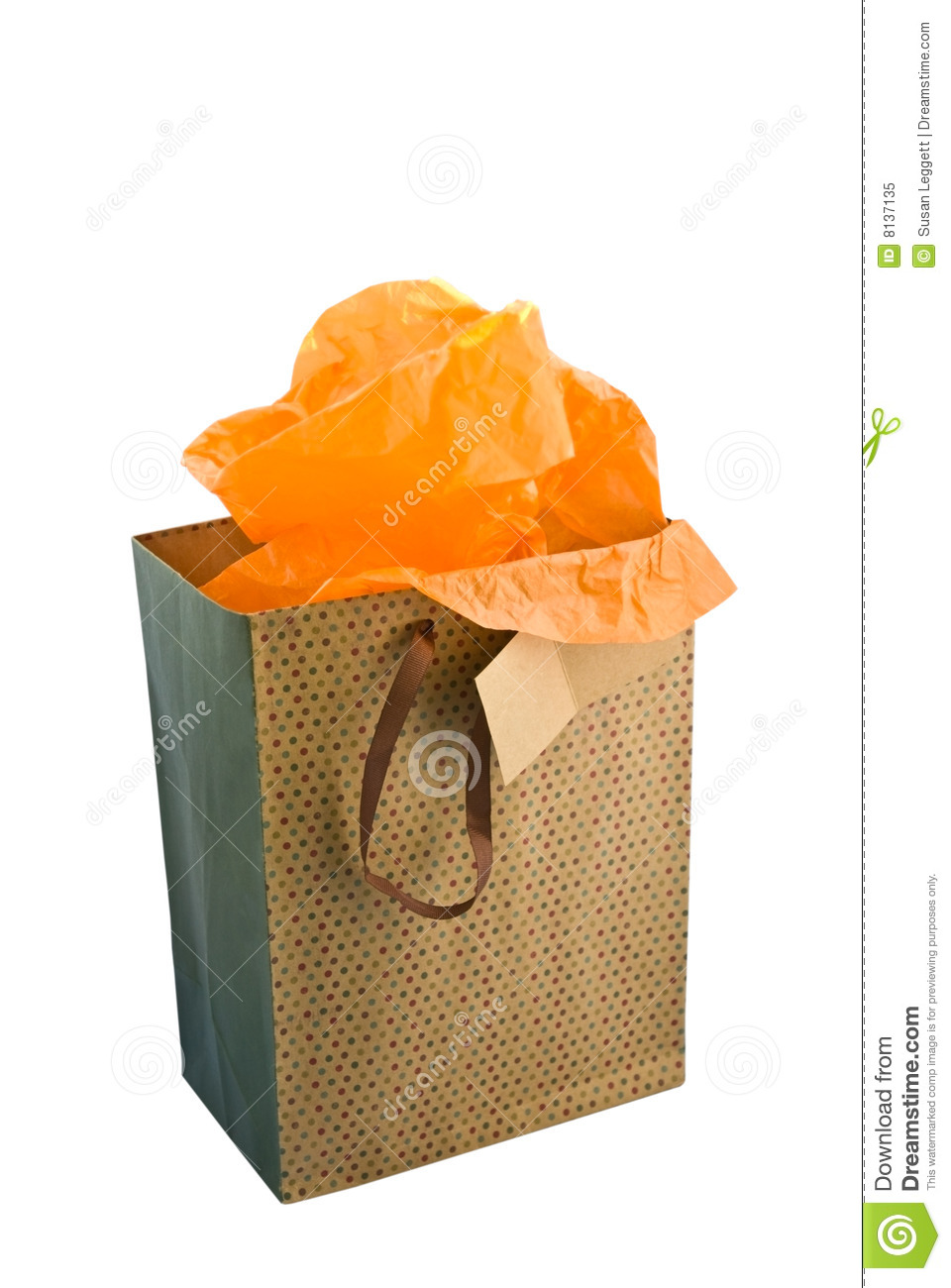 Gift Bag With Orange Paper Royalty Free Stock Photo   Image  8137135
