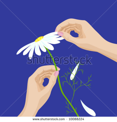 He Loves Me He Loves Me Not  Pair Of Woman S Hands Holding A Daisy    