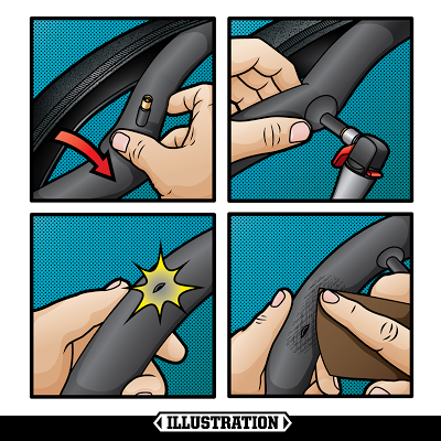 How To Fix A Flat Bike Tire    Editorial Instructional Illustrations