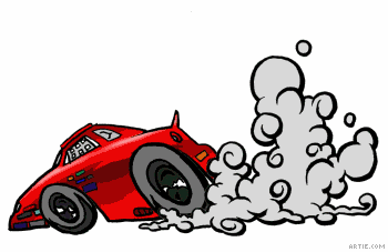 Large Race Car Burning Rubber   Arg  Animated Cartoon Gifs