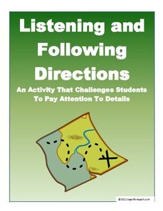 Listening And Following Directions Activity With Lesson Plan  Repinned    