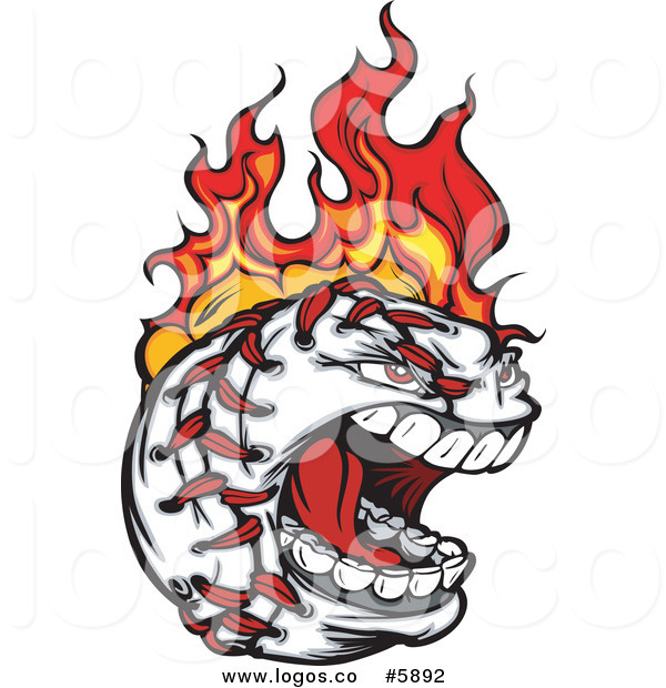     Logo Of A Screaming Flaming Baseball Character By Chromaco    5892