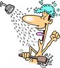 Man Going To Take A Shower   Royalty Free Clip Art Image