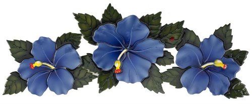 Reviews Ceramic Blue Hibiscus Flowers Mosaic For Sale