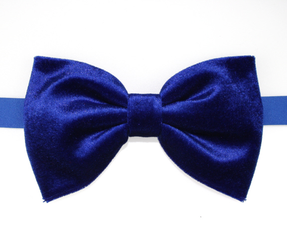 Royal Blue Velvet Bow Tie   Elegant Extras