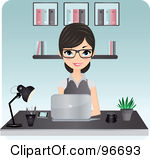 Royalty Free Rf Clipart Illustration Of A Beautiful Secretary Typing