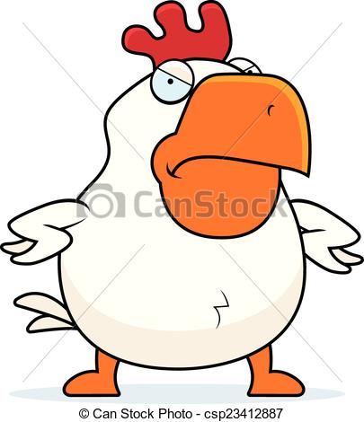 Vector Of Angry Cartoon Rooster   A Cartoon Illustration Of A Rooster