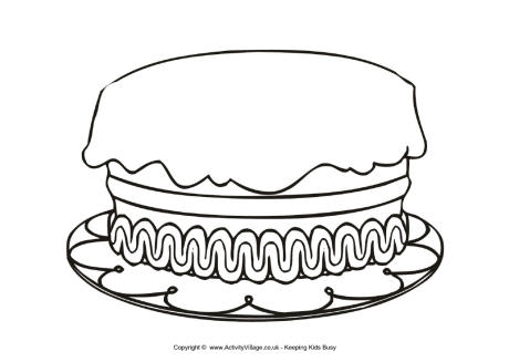 View And Print Large Birthday Cake Colouring Page  Pdf File 