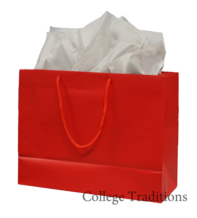 White Tissue Paper In Bag Red Gift Bag With Gray Tissue