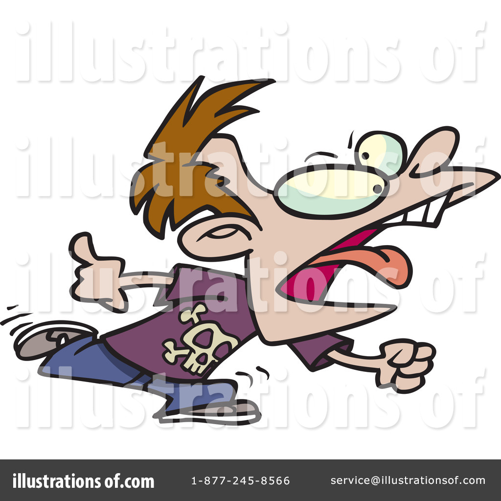 Art Illustration Of A Cartoon Mean Bully Boy Walking   Rainpow Com