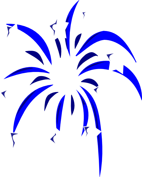 Blue Fireworks With White Stars Clip Art At Clker Com   Vector Clip    