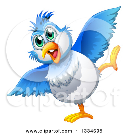 Clipart Of A Parrot Bird Dancing   Royalty Free Vector Illustration By