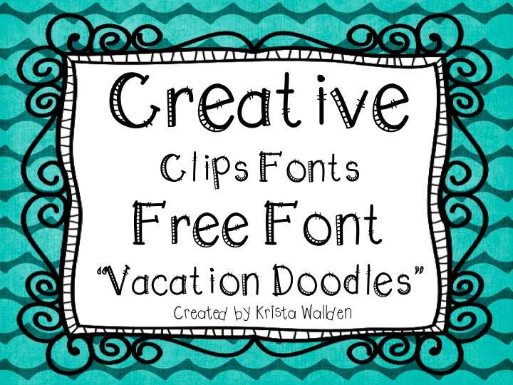 Creative Chalkboard  Free Font  Vacation Doodles And New Clipart Sets
