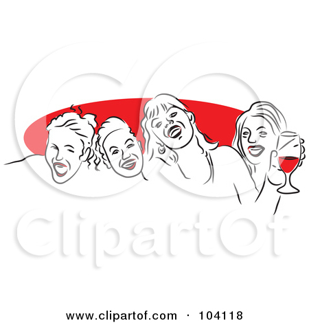 Free  Rf  Clipart Illustration Of A Group Of Girlfriends Having Fun