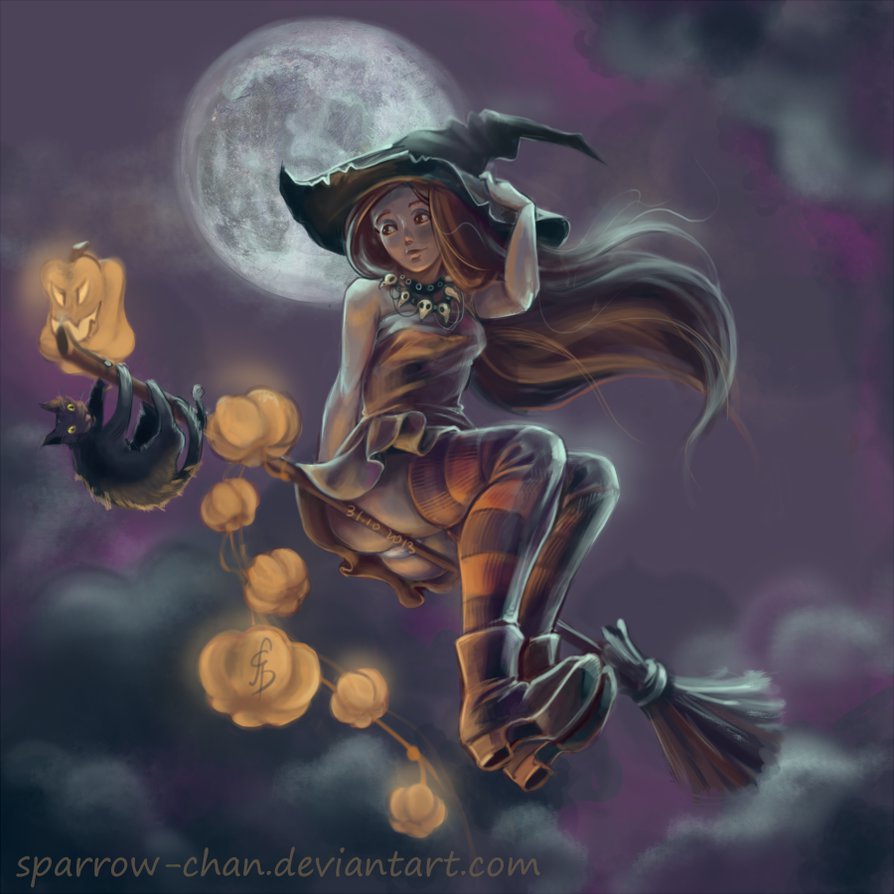 Halloween Witch By Sparrow Chan On Deviantart