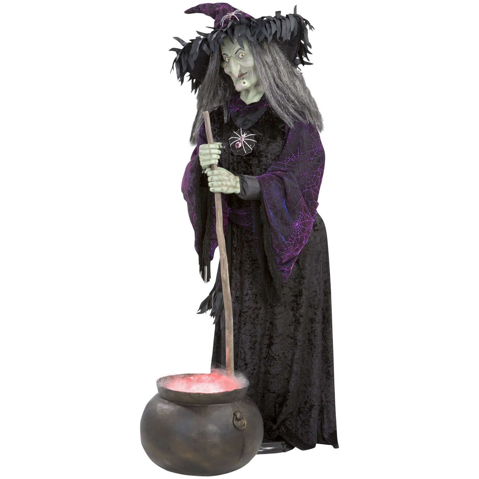 Lifesize Animated Halloween Witch W  Bubbling Cauldron   The Green