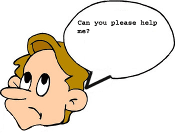Mans Head With A Thinking Cloud Asking Can You Please Help Me Clipart