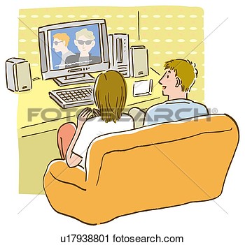 Monitor Sitting On Couch High Angle View U17938801   Search Clip Art    