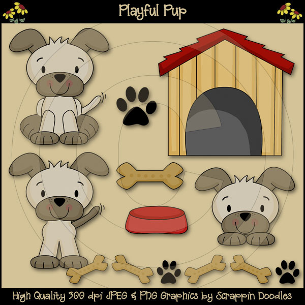 Playful Pup Clip Art Download    3 50   Scrappin Doodles Creative