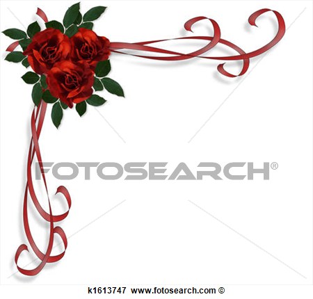 Red Roses Border Invitation  Fotosearch   Search Eps Clipart