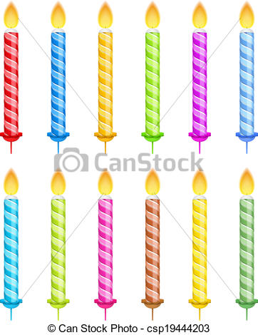 Single Birthday Candle Clipart Striped Birthday Candles  