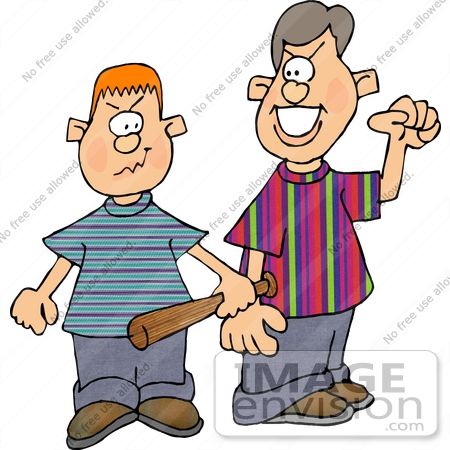 Two Young Bully Boys Looking For Trouble Clipart    17679 By Djart