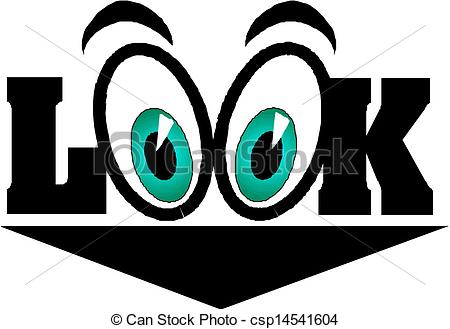 Vector Clipart Of The Words Look Csp14541604   Search Clip Art    