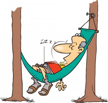 0511 0811 0418 5941 Man Napping In A Hammock Cartoon  Clipart Image