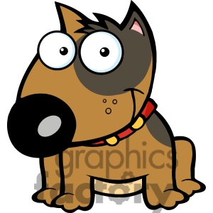 12816 Rf Clipart Illustration Smiling Brown Bull Terrier Dog