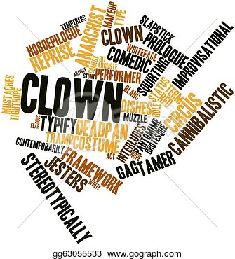 Clipart   Abstract Word Cloud For Clown With Related Tags And Terms