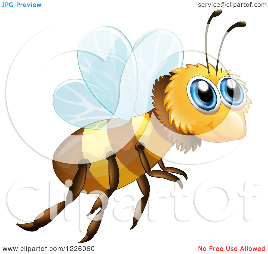 Clipart Of A Flying Bee   Royalty Free Vector Illustration By Colematt