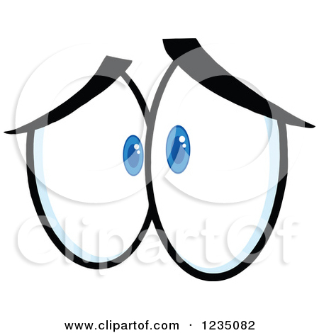 Clipart Of A Pair Of Sad Blue Eyes   Royalty Free Vector Illustration
