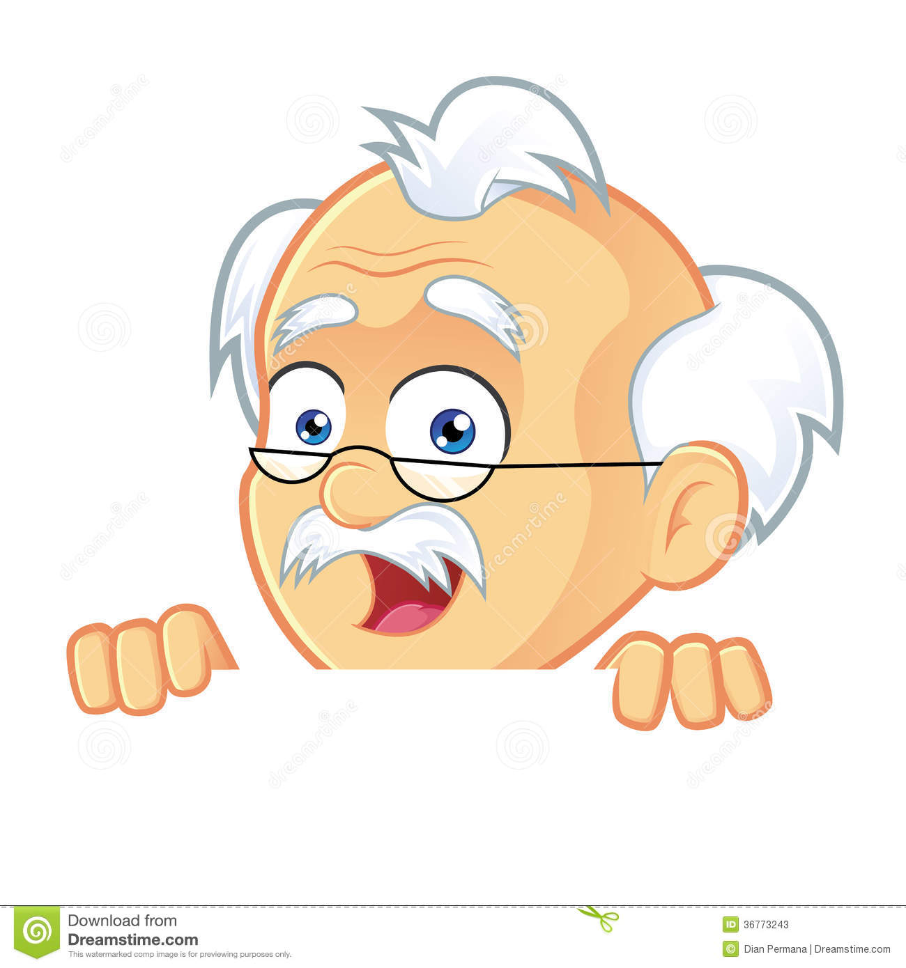 Clipart Picture Of A Professor Cartoon Character Holding And Looking