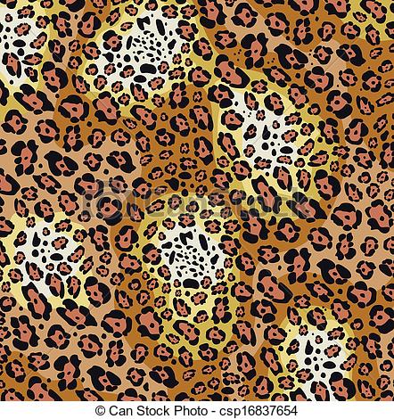 Clipart Vector Of Vector Animal Skin Pattern Of Leopard Print    