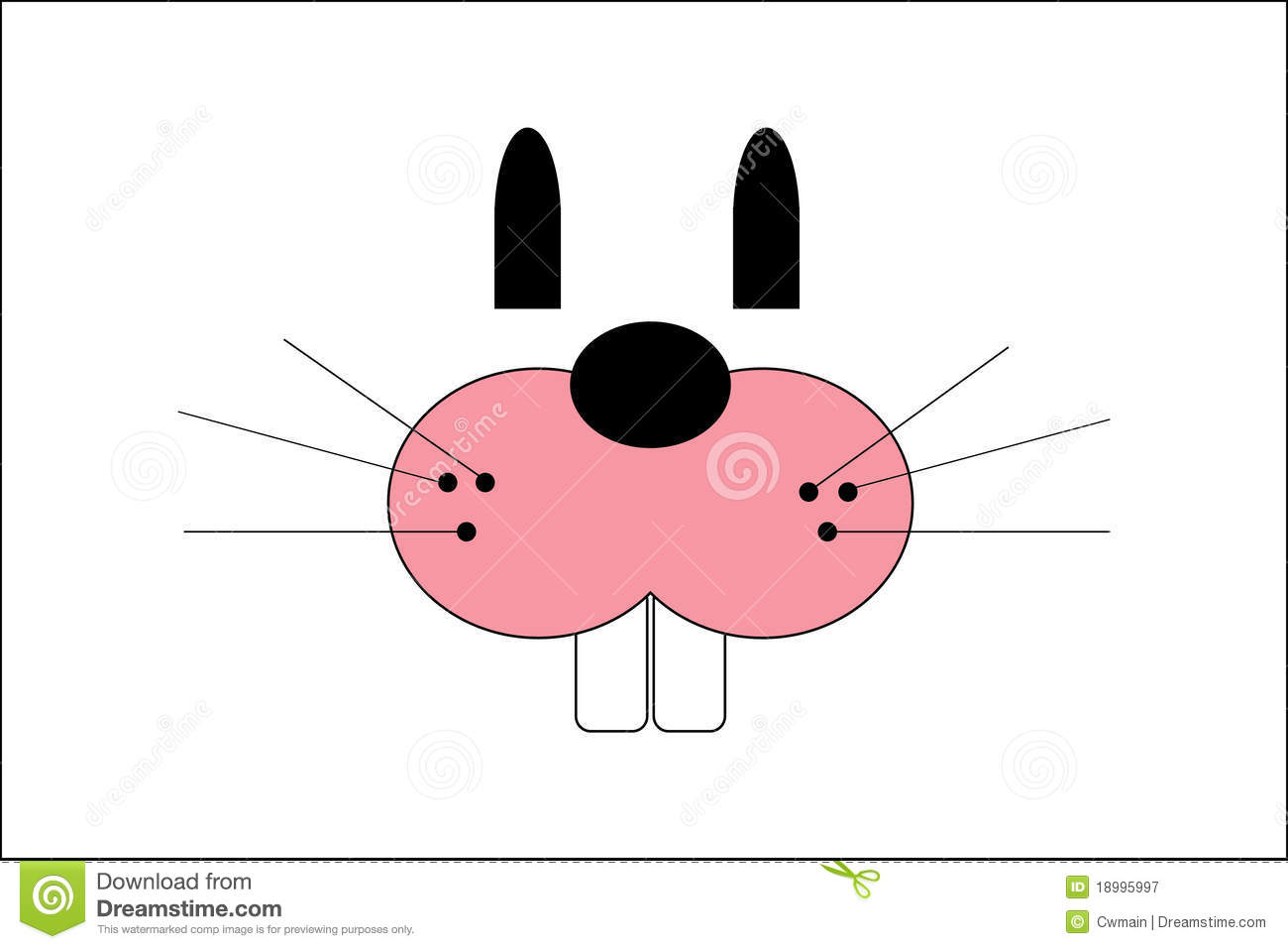 Easter Bunny Face Royalty Free Stock Photography   Image  18995997