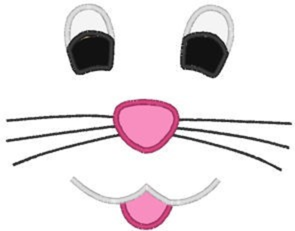 Easter Bunny Face Smile Embroidery Machine Applique Design D Bd A
