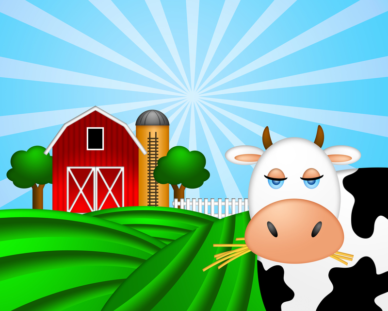 Free Stock Photos Cow Green Pasture Red Barn Grain Silo Image23830208