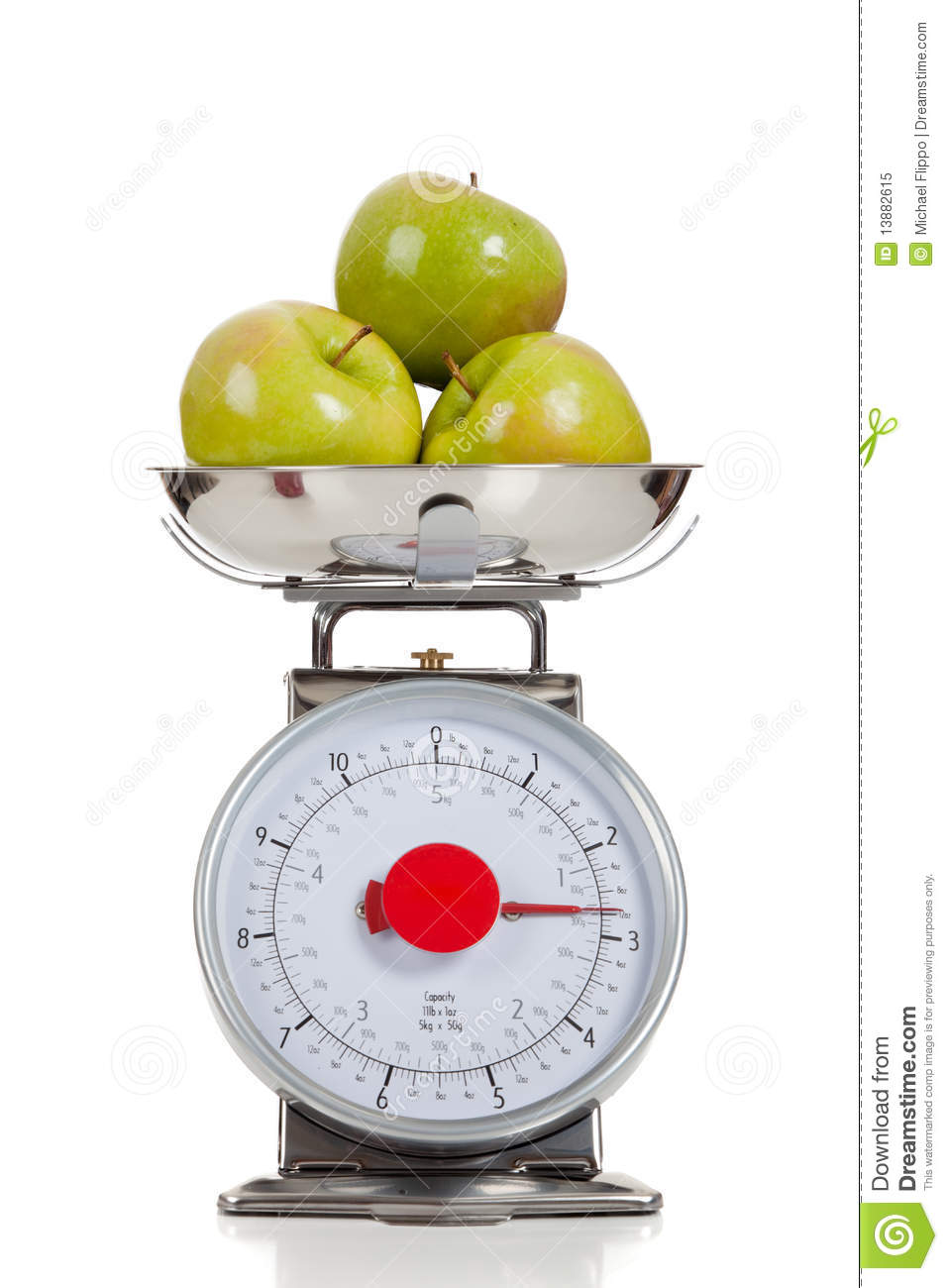 Fruit On A Scale With A White Background Royalty Free Stock Photo