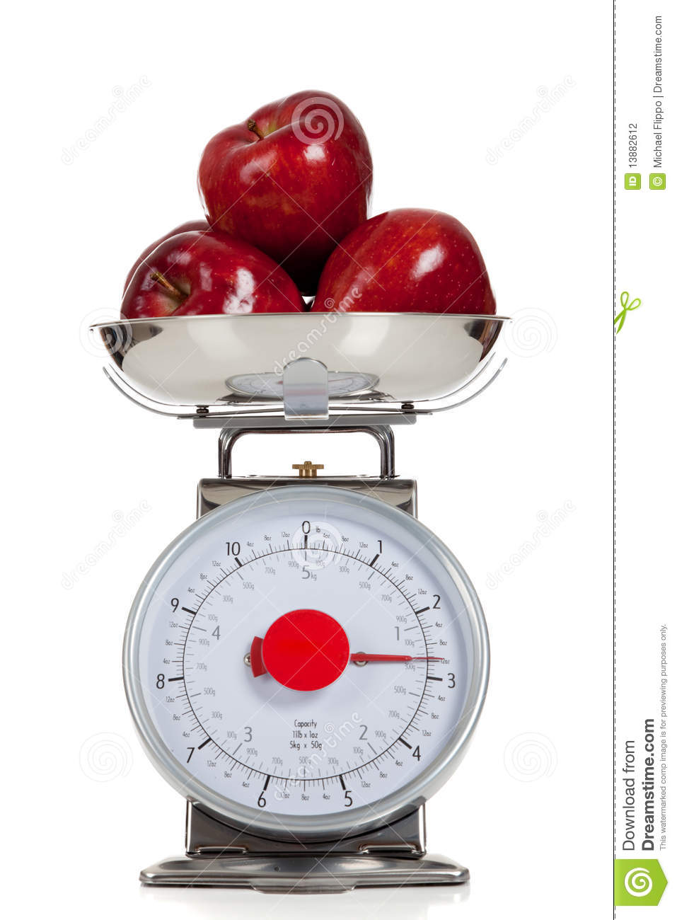 Fruit On A Scale With A White Background Stock Photography   Image